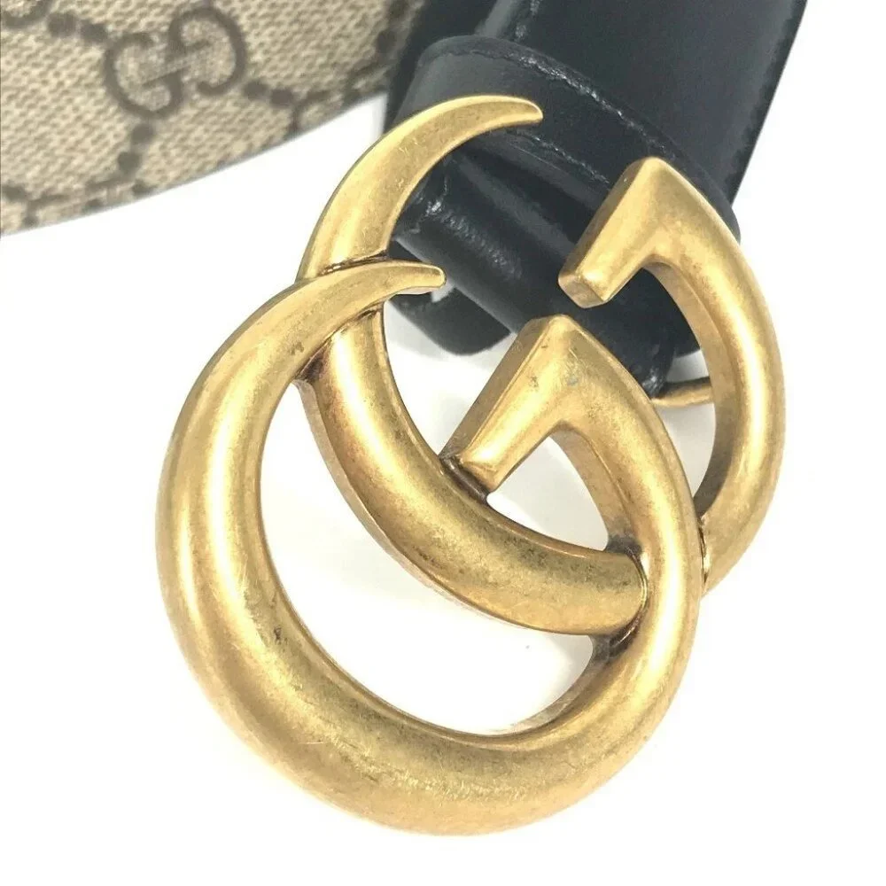 GUCCI 625839 GG Supreme double G slim belt Logo Buckle Accessories belt - Picture 5 of 14